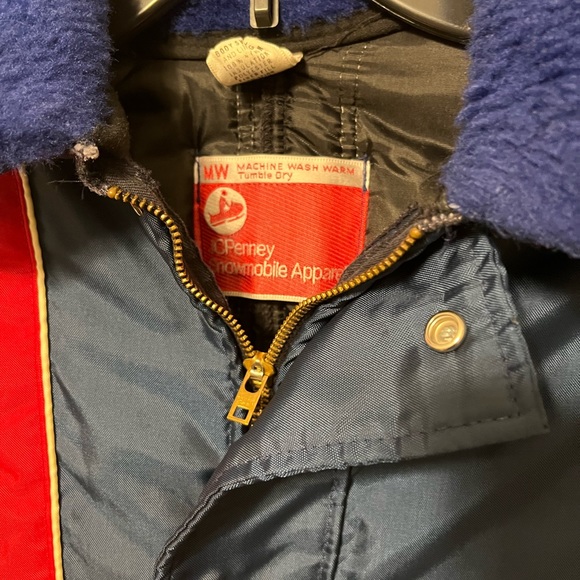 70’s Vintage unisex teens JCPenney Snowmobile Apparel Snowsuit blue and red - Picture 4 of 12